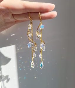 Shooting Star Dangle Earrings | Celestial Star Drop Earrings