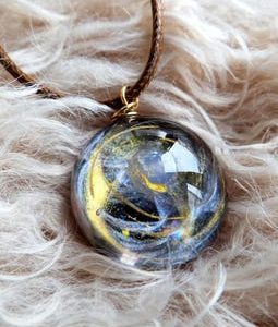 Celestial Pendant, Galaxy Nebula Orb Jewelry Resin, Astronomy Lover Gifts, Ooak Necklace Space