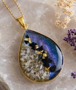 Nebula Resin Pendant Necklace, Galaxy Inspired Jewelry, Cosmic Gift for Her